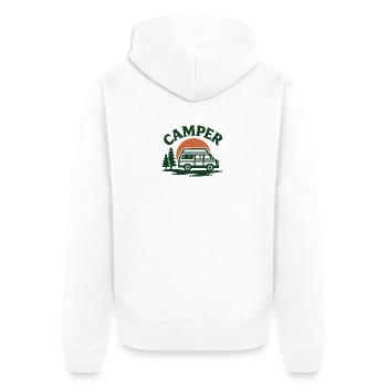 Camping Van Nature Motivation - Unisex Premium Organic Zip Hoodie - white - Back - Thijin (182cm)