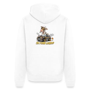 Mouton voiture de course conception personnalisée - Veste à capuche bio Premium Unisexe - blanc - Dos - Thijin (182cm)