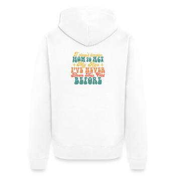 Alter ist nur eine Zahl Motivations-T-Shirt - Unisex Premium Bio Zip Hoodie - Weiß - Hinten - Thijin (182cm)