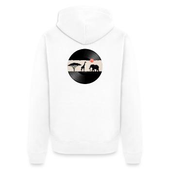 African Sunset Vinyl Record - Unisex Premium Organic Zip Hoodie - white - Back - Thijin (182cm)