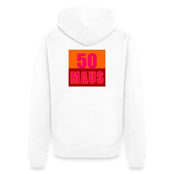 Une souris de cinquante ans fête ses 50 ans - Veste à capuche bio Premium Unisexe - blanc - Dos - Thijin (182cm)