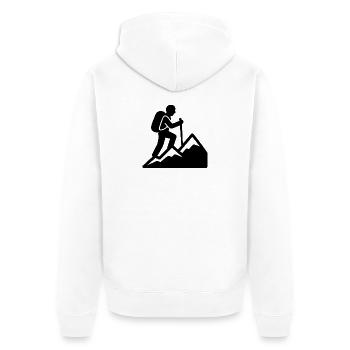Geometric Mandala Pattern on Clothing - Unisex Premium Organic Zip Hoodie - white - Back - Thijin (182cm)