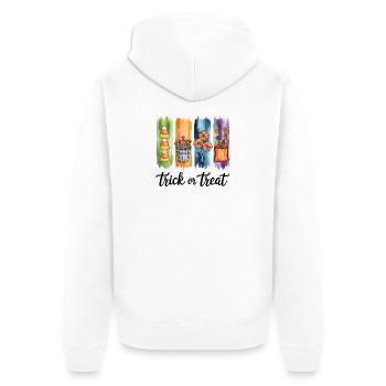 Süßes oder Saures Süßigkeiten und Süßigkeiten Aquarell Design - Unisex Premium Bio Zip Hoodie - Weiß - Hinten - Thijin (182cm)