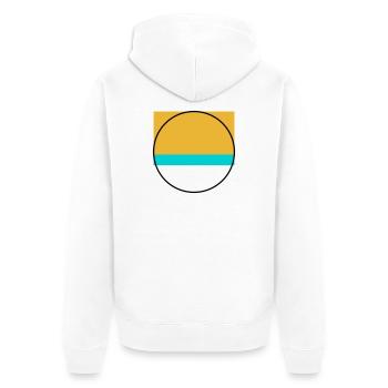 Minimalist Sunset Over Ocean - Unisex Premium Organic Zip Hoodie - white - Back - Thijin (182cm)