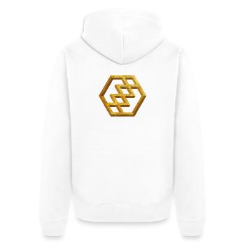 Golden Geometric Pattern - Unisex Premium Organic Zip Hoodie - white - Back - Thijin (182cm)