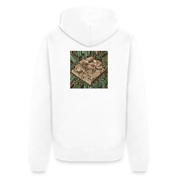 Urbis Digitalis - Unisex Premium Bio Zip Hoodie - Weiß - Hinten - Thijin (182cm)