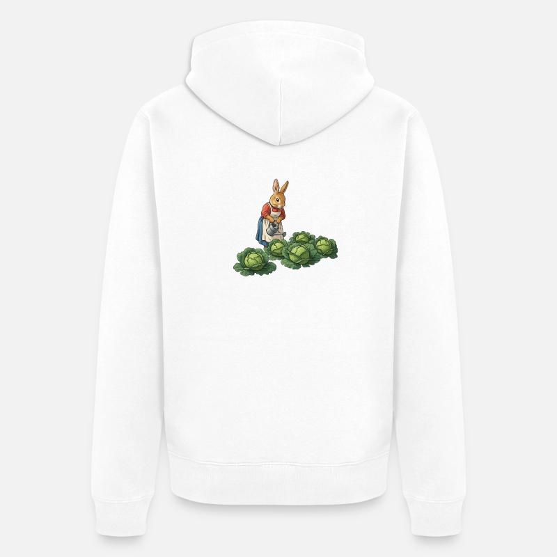 Lapine Jardinière Prend Soin Des Choux - Veste à capuche bio Premium Unisexe - blanc