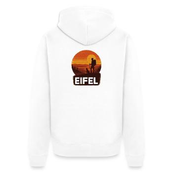T-shirt Eifel Wanderlust Nature Montagnes Aventure en plein air - Veste à capuche bio Premium Unisexe - blanc - Dos - Thijin (182cm)