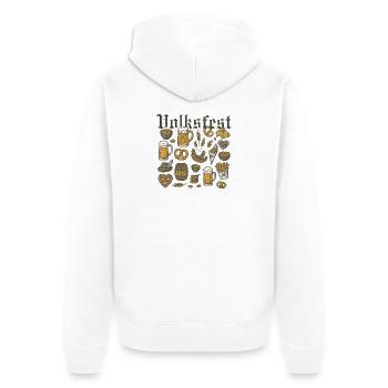 Volksfest – Bayerische Spezialitäten - Unisex Premium Bio Zip Hoodie - Weiß - Hinten - Thijin (182cm)