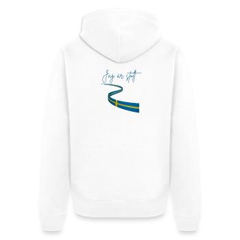Swedish and proud of it - Unisex Premium Organic Zip Hoodie - white - Back - Thijin (182cm)