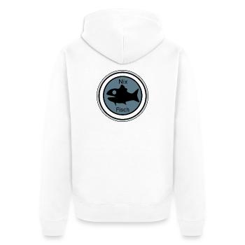 Nix Fisch Motiv für Meeresliebhaber - Unisex Premium Bio Zip Hoodie - Weiß - Hinten - Thijin (182cm)