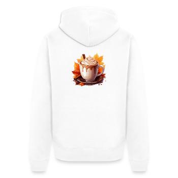 Autumnal cocoa - Unisex Premium Organic Zip Hoodie - white - Back - Thijin (182cm)