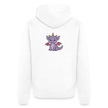Breloque dragon mignon aux couleurs pastel - Veste à capuche bio Premium Unisexe - blanc - Dos - Thijin (182cm)