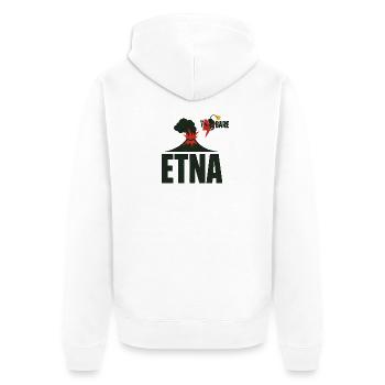Ätna Eruption Grafik T-Shirt - Unisex Premium Bio Zip Hoodie - Weiß - Hinten - Thijin (182cm)