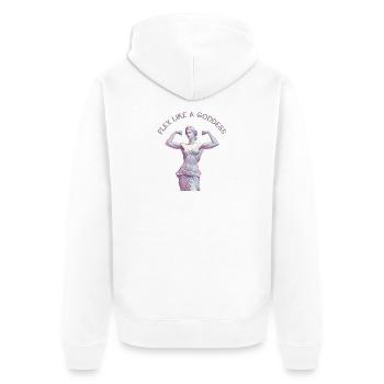 Flex like a Goddess – Esthétique des statues pastel - Veste à capuche bio Premium Unisexe - blanc - Dos - Thijin (182cm)