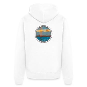 Sunset on the water - Unisex Premium Organic Zip Hoodie - white - Back - Thijin (182cm)