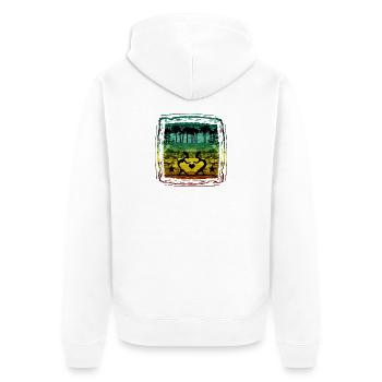Heart in the forest with reggae colors - Unisex Premium Organic Zip Hoodie - white - Back - Thijin (182cm)