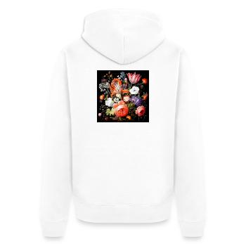 Fantaisies fleuries style baroque flamand - Veste à capuche bio Premium Unisexe - blanc - Dos - Thijin (182cm)