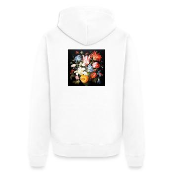 Bouquet de fleurs de style baroque Maîtres anciens flamands - Veste à capuche bio Premium Unisexe - blanc - Dos - Thijin (182cm)