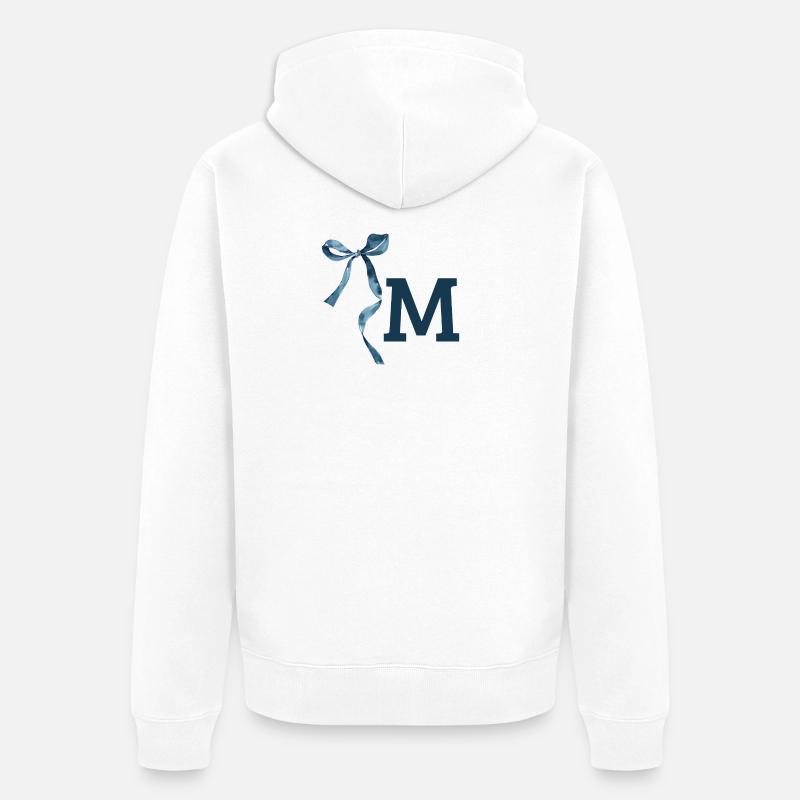 Monogramme m idée cadeau  - Veste à capuche bio Premium Unisexe - blanc