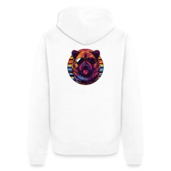 Labrador in retro sunset style - Unisex Premium Organic Zip Hoodie - white - Back - Thijin (182cm)
