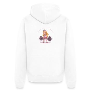 Strong Princess – Not All Need Saving - Unisex Premium Bio Zip Hoodie - Weiß - Hinten - Thijin (182cm)