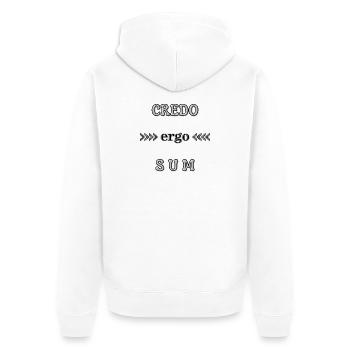 Latin credo ergo sum théologie Wordart jeu de mots - Veste à capuche bio Premium Unisexe - blanc - Dos - Thijin (182cm)
