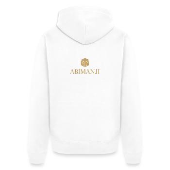 Abimanji - Unisex Premium Organic Zip Hoodie - white - Back - Thijin (182cm)