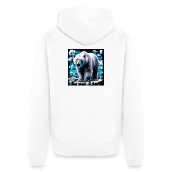 ours blanc - Veste à capuche bio Premium Unisexe - blanc - Dos - Thijin (182cm)
