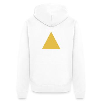 Geometric triangle motif in gold - Unisex Premium Organic Zip Hoodie - white - Back - Thijin (182cm)