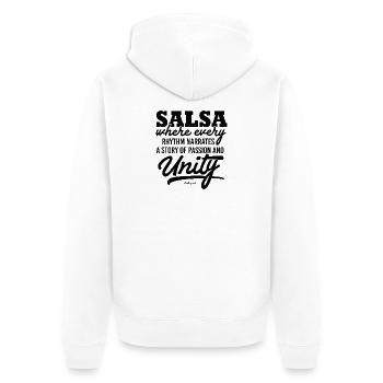T-Shirt Cubain Salsa Danse Musique Amour - Veste à capuche bio Premium Unisexe - blanc - Dos - Thijin (182cm)