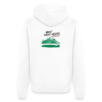 Normandy Mont Saint-Michel in Green - Unisex Premium Organic Zip Hoodie - white - Back - Thijin (182cm)