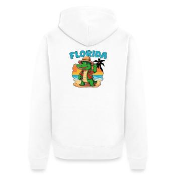 Crocodile Florida Vacation - Unisex Premium Organic Zip Hoodie - white - Back - Thijin (182cm)