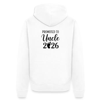 Promu au rang d’oncle 2026 - Veste à capuche bio Premium Unisexe - blanc - Dos - Thijin (182cm)