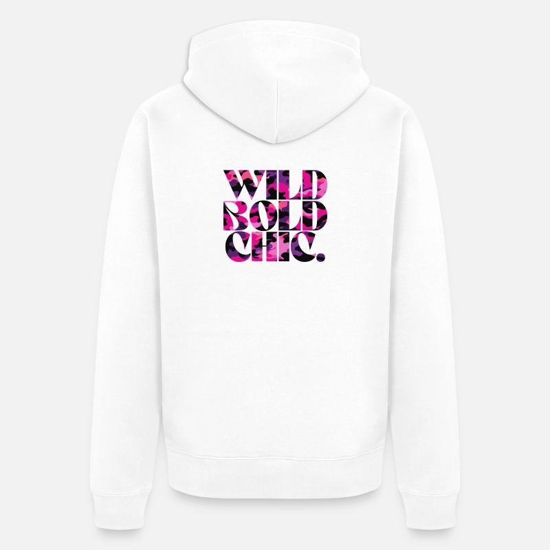 Wild Bold Chic Camo Pattern Design - Unisex Premium Organic Zip Hoodie - white