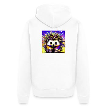 Igel - Unisex Premium Bio Zip Hoodie - Weiß - Hinten - Thijin (182cm)