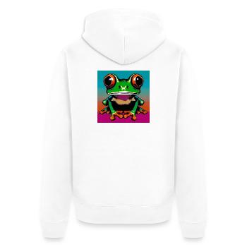 grenouille - Veste à capuche bio Premium Unisexe - blanc - Dos - Thijin (182cm)