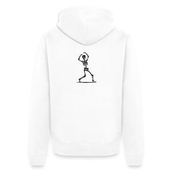 Skelett Tanz Silhouette - Unisex Premium Bio Zip Hoodie - Weiß - Hinten - Thijin (182cm)