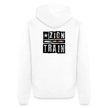 Lettrage du train de Zion - Veste à capuche bio Premium Unisexe - blanc - Dos - Thijin (182cm)
