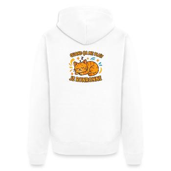 Cat purrs when I like it - Unisex Premium Organic Zip Hoodie - white - Back - Thijin (182cm)