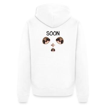 BIENTÔT ANNONCE BÉBÉ PARESSEUX FAMILLE BÉBÉ - Veste à capuche bio Premium Unisexe - blanc - Dos - Thijin (182cm)