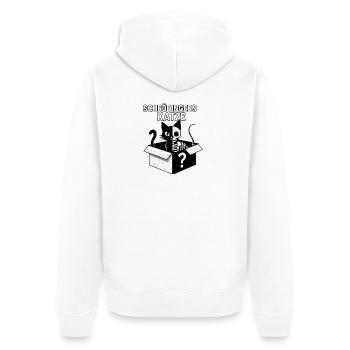 Schrödingers Katze Box-Design - Unisex Premium Bio Zip Hoodie - Weiß - Hinten - Thijin (182cm)