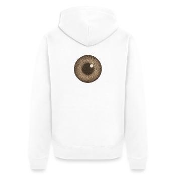 Brown Iris Closeup - Unisex Premium Organic Zip Hoodie - white - Back - Thijin (182cm)