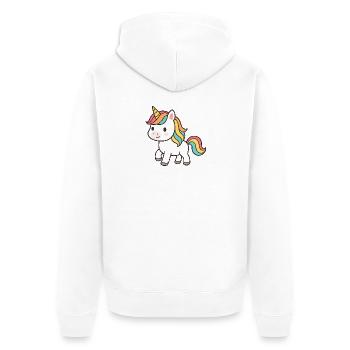 Collection Rêve de Licorne Pastel - Veste à capuche bio Premium Unisexe - blanc - Dos - Thijin (182cm)