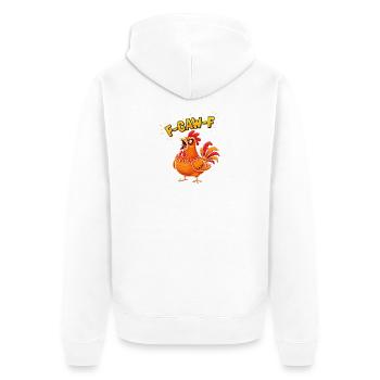 F Caw f Rooster Cartoon - Unisex Premium Organic Zip Hoodie - white - Back - Thijin (182cm)