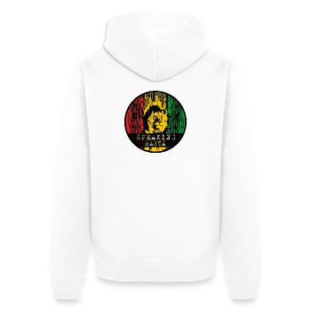 Lion in Rasta style - Unisex Premium Organic Zip Hoodie - white - Back - Thijin (182cm)