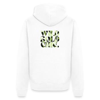 Wild Bold Chic Camouflage Chic - Unisex Premium Bio Zip Hoodie - Weiß - Hinten - Thijin (182cm)