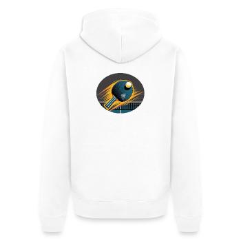 Pingpong Table Tennis Power Serve Impulse - Unisex Premium Organic Zip Hoodie - white - Back - Thijin (182cm)