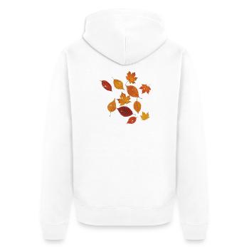 Herbstblätter ohne Rand - Unisex Premium Bio Zip Hoodie - Weiß - Hinten - Thijin (182cm)