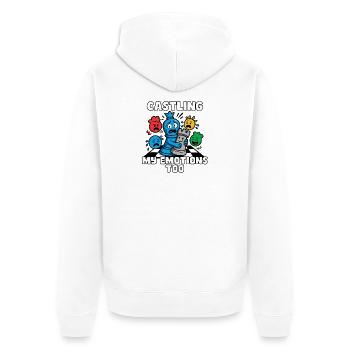 Que je roque aussi mes émotions - Veste à capuche bio Premium Unisexe - blanc - Dos - Thijin (182cm)